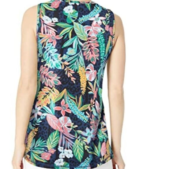 Calvin Klein Island Cheetah Logo Varsity Strip Tank Top - Picture 3 of 6